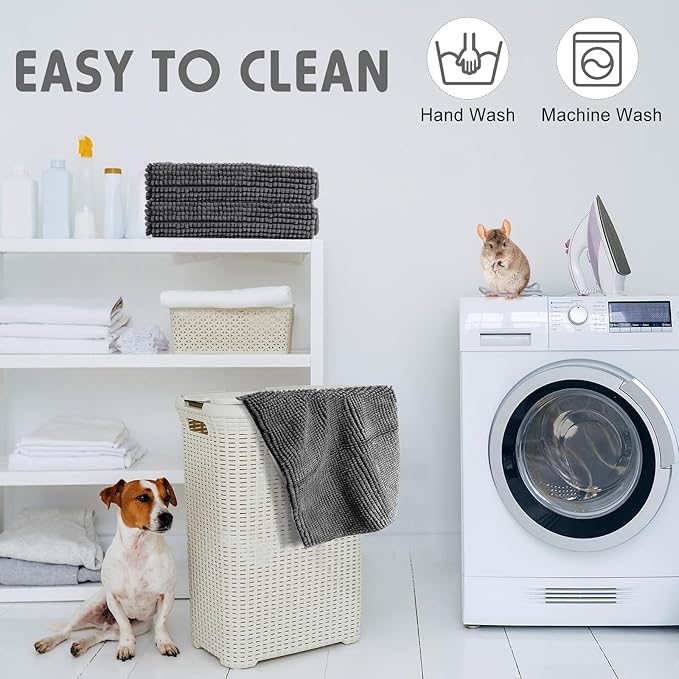 Amylove 4 Pcs Guinea Pig Cage Liner Guinea Pig Bedding Washable Fleece Pee Pads Reusable Small Animals Training Mat Small Animal Sleeping Bed for Bunny Hamster(Dark Gray,12 x 12 Inch)