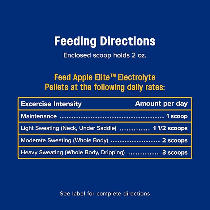 Farnam Apple Elite Electrolyte Supplement for Horses, Replaces Vital Minerals, Encourages Hydration, No Added Sugar, 7.5 lb, 40 Day Supply