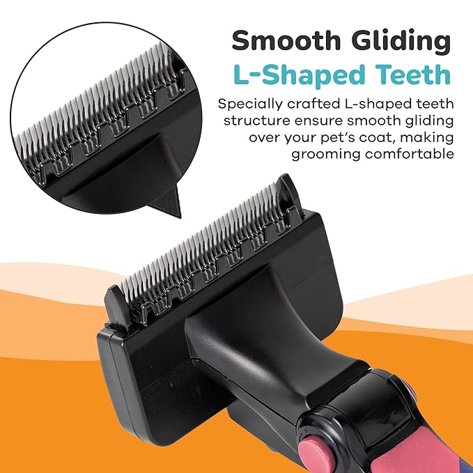 Deshedding Dog Brush for Long Hair (Small,Pink) – Gentle Deshedding tool for Dogs & Cats – Reduces shedding, without damaging topcoat. Removes Loose Fur & Dead Undercoat.