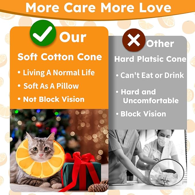 Cat Cone Collar Soft, Waterproof Cat Recovery Collar for Wound Healing Cute Donut Adjustable Kitten Cones to Stop Licking Comfortable NEC Elizabethan Collars for Cats Kittens After Surgery