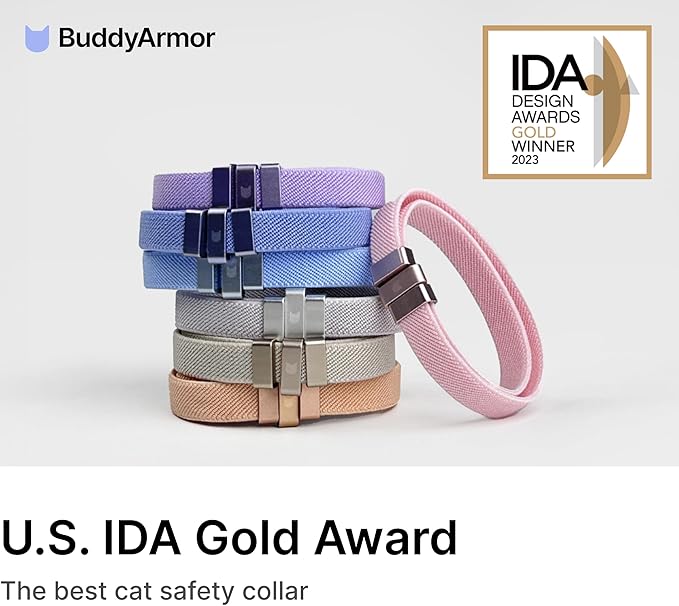 Safety Cat Collar - U.S. IDA Gold Awarding Design, Stretch Elastic Quick Release, Non Breakaway - Light Weight for Kitten, Neck Fit 5.9'-11.8' for All Small Large Cat,S(Midnight Black)