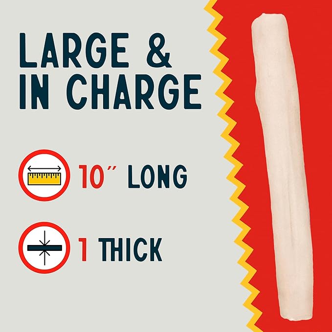 Canine Chews 10" Dog Rawhide Retriever Rolls - Rawhide Bones for Large Dogs (50 pk) - Natural Beef Dog Rawhide Chews - Single Ingredient Dog Rawhide Bones - Large Rawhide Bones for Dogs Dental Chew