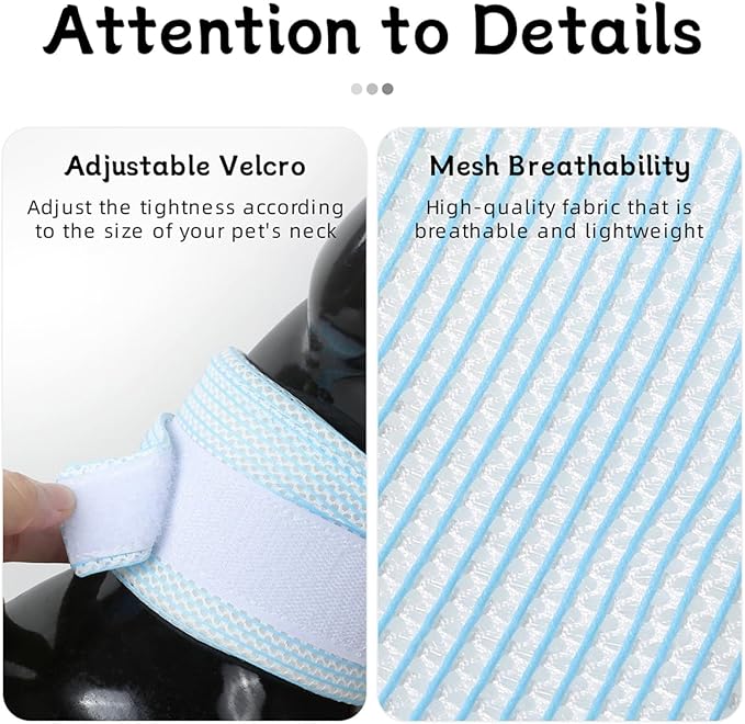 Cat Neck Brace Cover - Breathable & Adjustable Elizabethan Collar for Post-Surgery Recovery Anti-Scratch Anti-Lick Protection, Cervical Cone for Small Medium Large Dogs Puppies Kittens (Large,Pink)