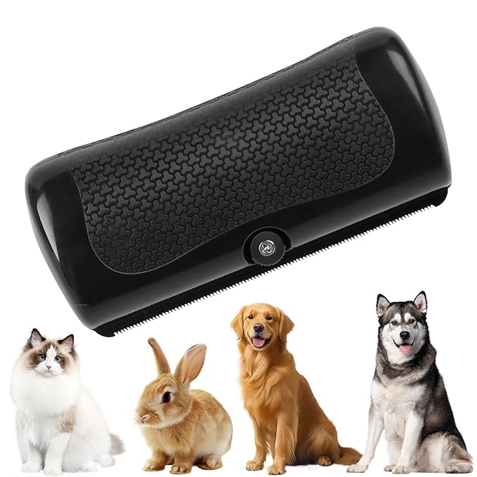 Deshedding Dog Brush - Pet Grooming Tool for Dogs & Cats, Removes Loose Hair on Short & Long Coats, Easy to Clean
