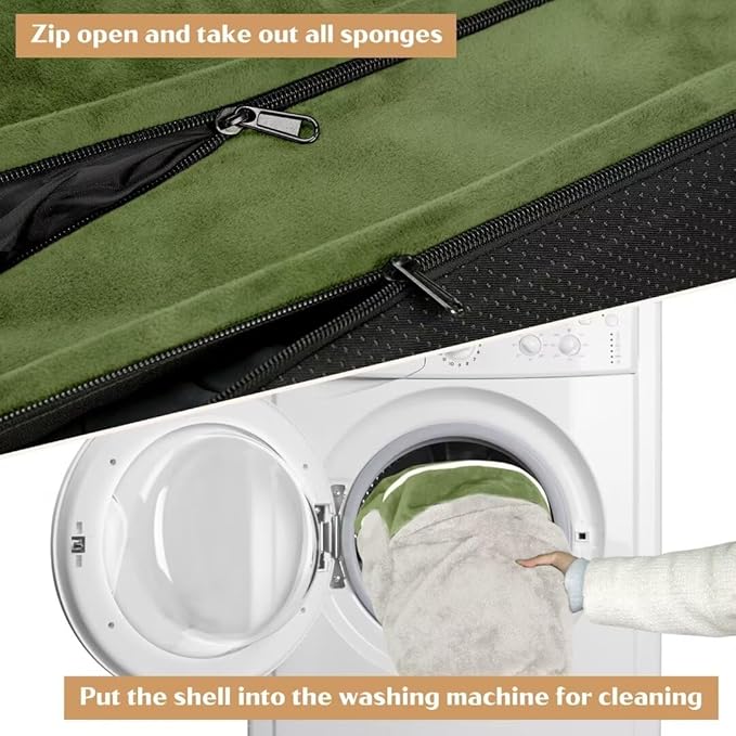 Comfort Expression Orthopedic Dog Beds for Jumbo Breed Large Dogs, Jumbo Dog Beds Waterproof, PV Washable Pet Sofa Couch with Removable Cover & Non-Slip Bottom(Light Green)