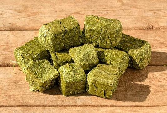 CZ Grain Alfalfa Cubes for Feeding - Rabbits, Goats, Chickens, Cattle, Horses, All Animals Love Alfalfa Cubes (5 Pounds)