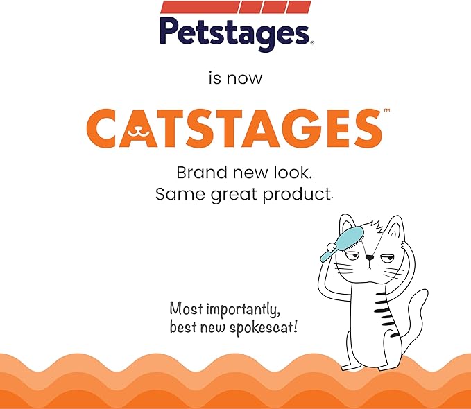 Catstages OrkaKat Wiggle Worm Cat Chew Toy – Catnip Dental Toy for Kittens and Cats, Orange Rubber with Ridges