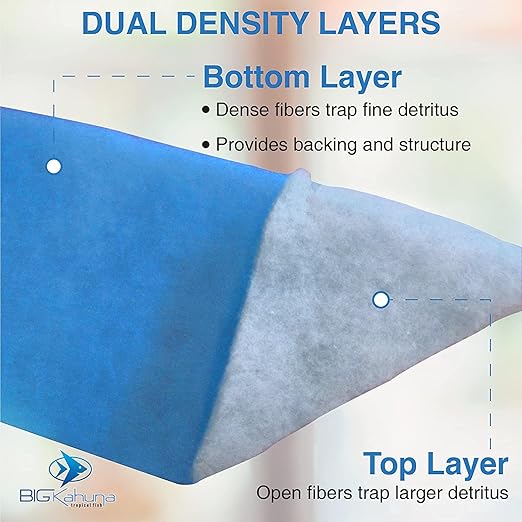 Big Kahuna Aquarium Filter Floss Rolls – 12-inch Pond and Aquarium Filter Media – 1-inch Thick Wet/Dry Aquarium Filter Pad – Bonded Media Filter for Freshwater or Marine Aquariums, Ponds - 15 feet