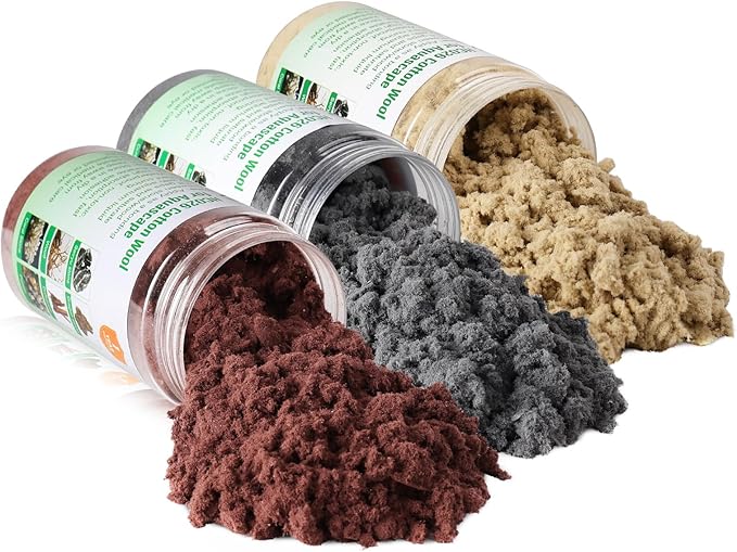 Cotton Wool for Aquascape- Gap Filler Cotton for Rocks & Wood | Aquarium Safe Bonding Material | Secure Adhesive Helper (Brownish red(Driftwood Color))