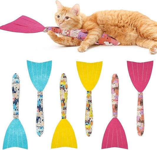 BINGPET 6 Pcs Catnip Toys for Cats,Interactive Cat Toy for Bored Indoor Kitten Adult Cats,Cat Fish Toy Filled with Natural Catnip,Cute Crinkle Cat Toy Kitten Toys Cat Chew Kicker Toy for All Breeds