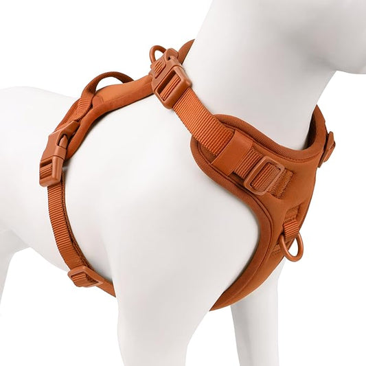 No Pull Dog Harness, Puppy Vest with Front Clip for Small Medium Large Sized Dog(Carmel Brown,M)