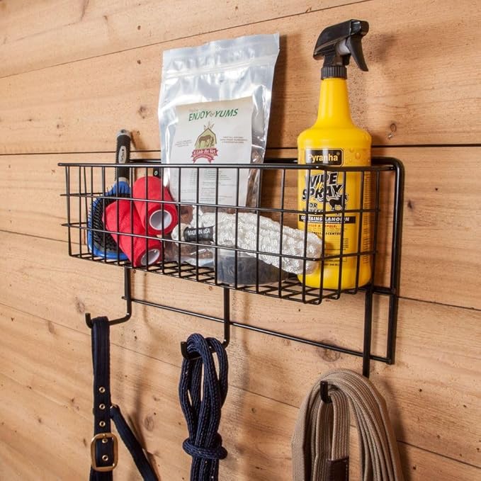 Basket & Tack Rack for Horse | Sturdy, Multi-Function, Mounted Design | 5 Year Warranty