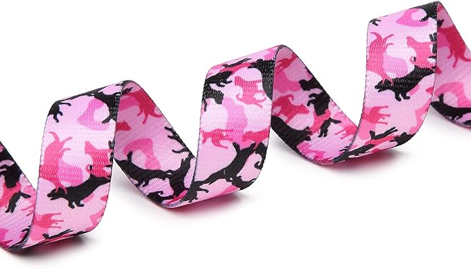 Mercano Adjustable Dog Collar - Special Design Patterns, Soft Nylon Comfortable Durable Pet Collar for Small Medium Large Dogs (S, Dog Camouflage Pink)