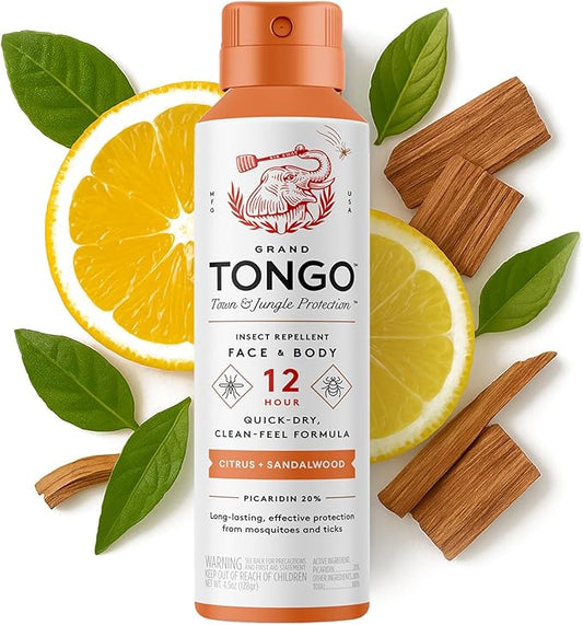 DEET-Free Insect Repellent with Picaridin, The 12 Hour Protection, DEET Alternative - Citrus + Sandalwood