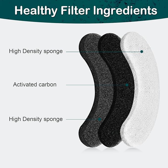 Cat Water Fountain Filter,Cat Fountain Filters for DF10 and DF30 Automatic Pet Water Fountains,Dog Fountain Filters Replacement,Carbon Pet Fountain Filter Replacement