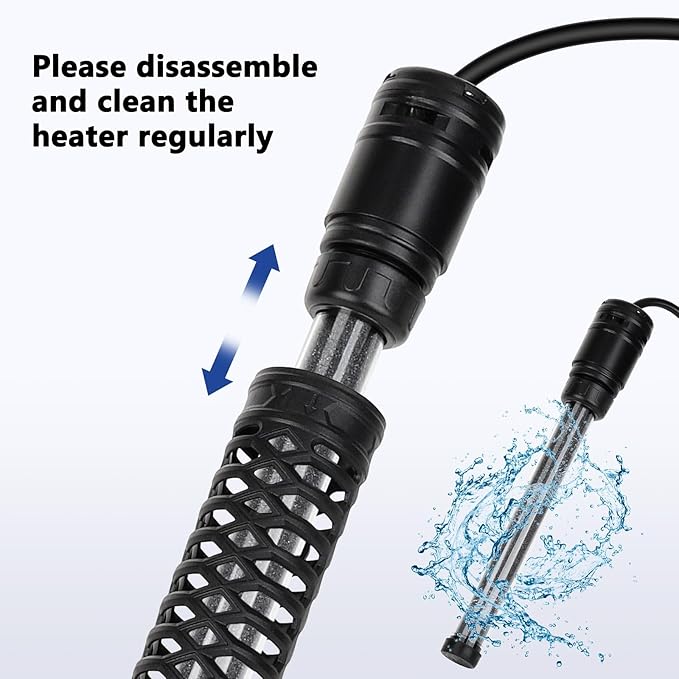 AQQA Aquarium Heater,Submersible Fish Tank Heater 59-93°F/15-34°C External Controller,Rapid Heating,Ultra-high Temperature Protection,Automatic Power-Off When Leaving Water (1000W for 172-227 Gallon)