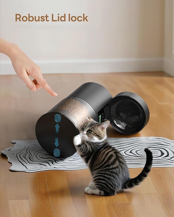 Automatic Cat Feeder Food Dispenser: 4L Timed Small Dog Dry Food Dispenser with 10s Voice - Distributeur Nourriture Chat Hund Programmable - Auto Pet Feeder with 1-6 Meals Per Day