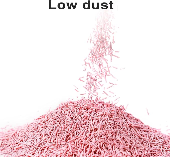 Cat Litter 12LB/2 Packs Dust-Free Clumping Tofu Cat Litter Quickly Absorb Odors Toilet Can Flush Into The Toilet Pure Natural tofu cat Litter (Peach)