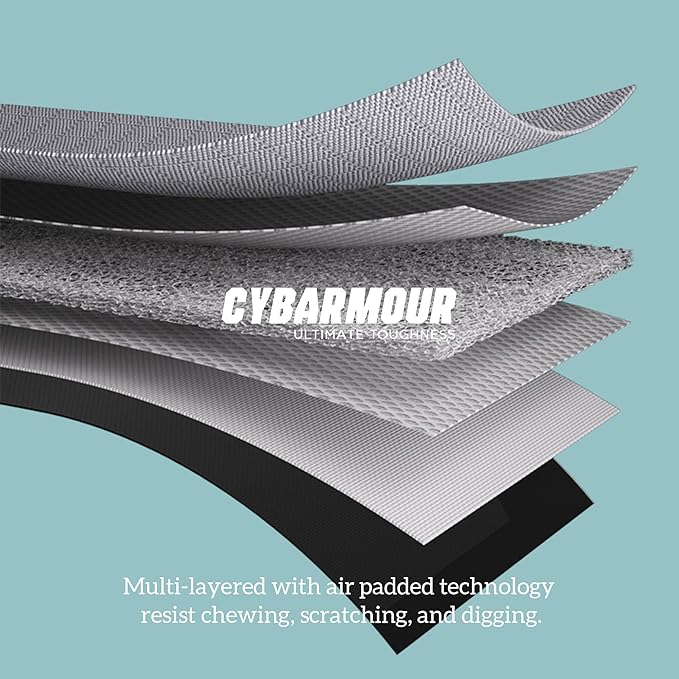 Cybarmour Indestructible Dog Bed - Outdoor Waterproof Chew Proof Dog Crate Pad - Orthopedic Kennel Mat for Aggressive Chewers - Extra Large Breeds & Fits 48-Inch Crate - 47"x29", Limestone