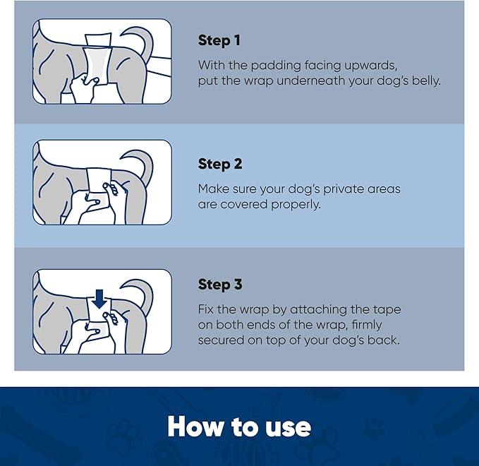 American Kennel Club Male Dog Wrap, Disposable Diapers with Wetness Indicator, Medium, 50 Count