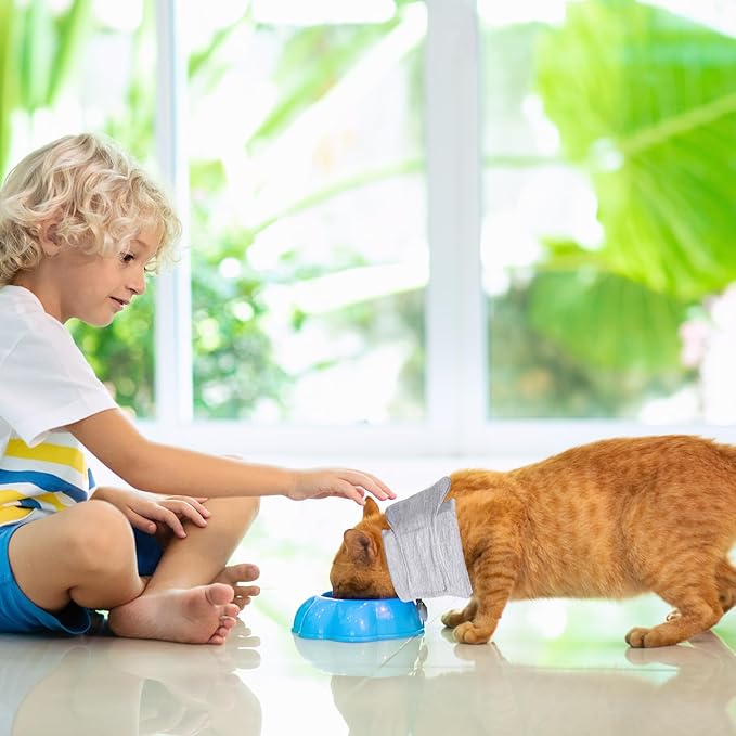 Cat Neck Brace, Breathable & Adjustable Cone Collar After Surgery Recovery Anti-Scratch Anti-Lick Protection, Suitable for Neck Circumference 6.3-8.6 Inch Small Dogs Puppies Kittens (Grey, XS)