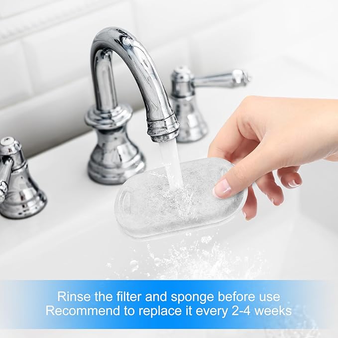 Cat Water Fountain Filter Replacement 67oz/2L, 8+8 Pack Filter & Sponge Compatible with Tomxcute Cat Fountain Stainless Steel 135oz/4.0L or 108oz/3.2L, Compatible with NautyPaws 3.2L/108oz