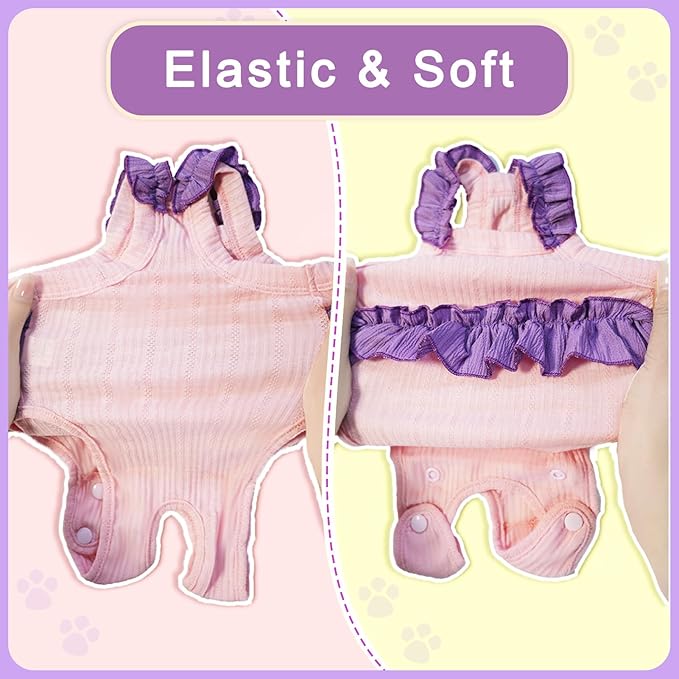 Cat Recovery Suit,Kitten Onesie After Surgery,E-Collar Alternative for Abdominal Wound and Skin Diseases,Soft Breathable Bodysuit After Spay（Blue-XL）