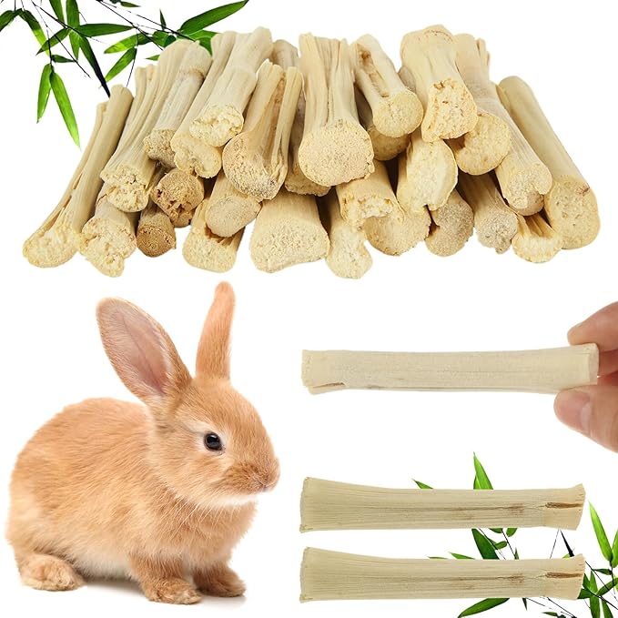 1000g/2.2lb Bamboo Chews for Rabbits, Rabbit Sticks Rabbit Chew Toys Bunny Chew Toys, Molar Treats for Small Animals, Hamsters, Chinchillas, Guinea Pigs, Natural Teeth Grinding Toys