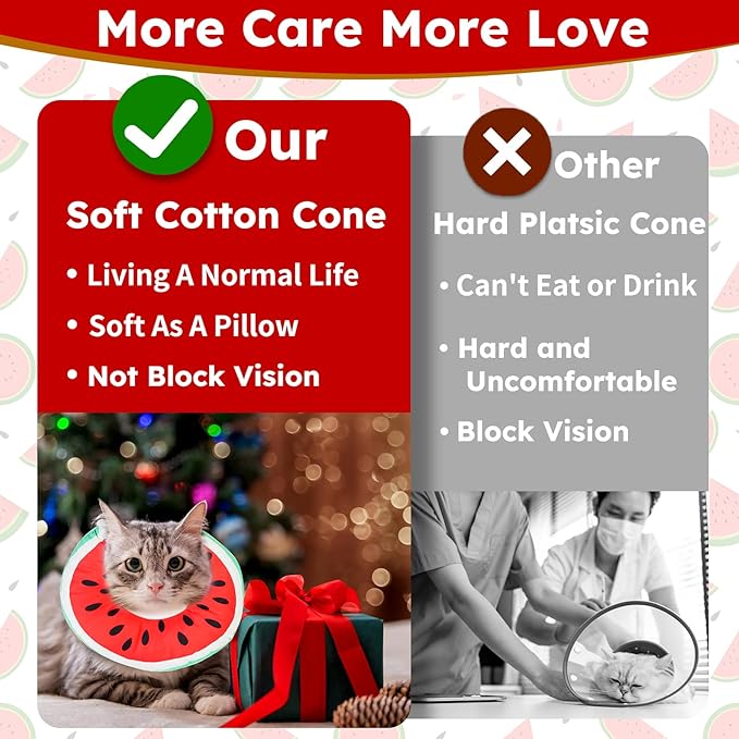Cat Cone Collar Soft, Waterproof Cat Recovery Collar for Wound Healing Cute Cat Donut Adjustable Cat Cones to Stop Licking Comfortable Neck Elizabethan Collars for Cats Kittens After Surgery