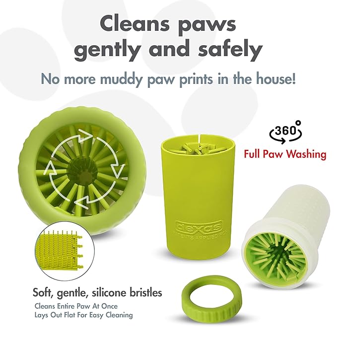 Dexas MudBuster Portable Dog Paw Cleaner, Medium, Green, PW710383
