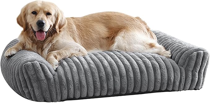 Arlee Saddle Sofa Memory Foam Pet Bed, Comfortable & Washable, Ideal for Dogs and Puppies, Extra Comfort, Couch Design, Crate & Kennel Furniture, Pet Supplies & Essentials, Grey, Large