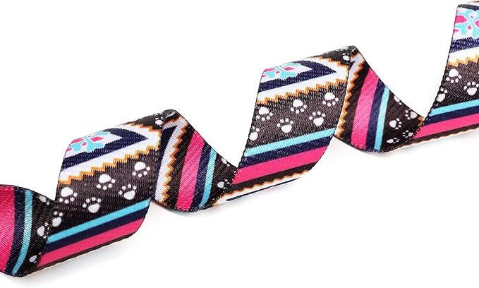 Mercano Adjustable Dog Collar - Special Design Patterns, Soft Nylon Comfortable Durable Pet Collar for Small Medium Large Dogs (XS, Ethnic Pink)