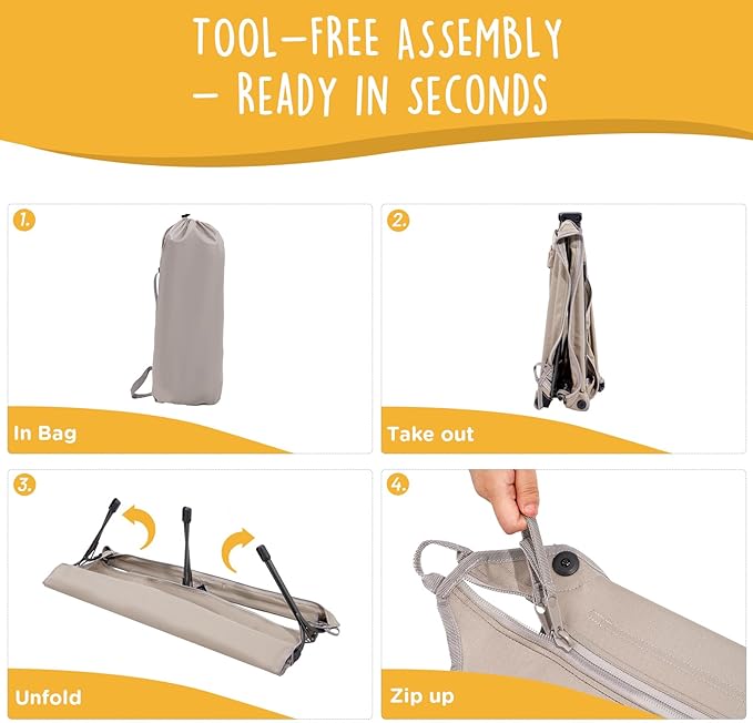 Daisy Cot, Medium Foldable Elevated Dog Bed, Portable Raised Outdoor Folding Dog Cot, Cooling, Chew Proof, Waterproof, Heavy Duty Up to 160 lbs for Camping/Home, Brown, 32"x 19"x6"