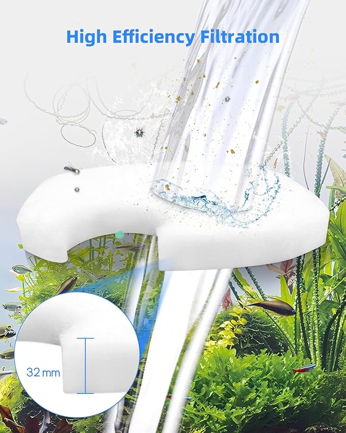 Canister Filter Pads Fit for AMOSIJOY 172/225/265GPH Aquarium External Filters, Replacement Canister Filter Pads Fit for Coospider-Repta Canister Filter Systems 12PCS