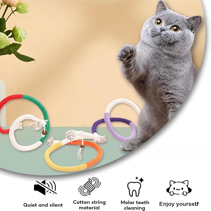 Celery Pets Cat Chew Rope,Catnip-Infused Organic Cotton Chew Rope Toys for Cats, Soft & Safe Dental Chew Toys for Indoor Cats, Self-Play and Teeth Cleaning (3PCS)