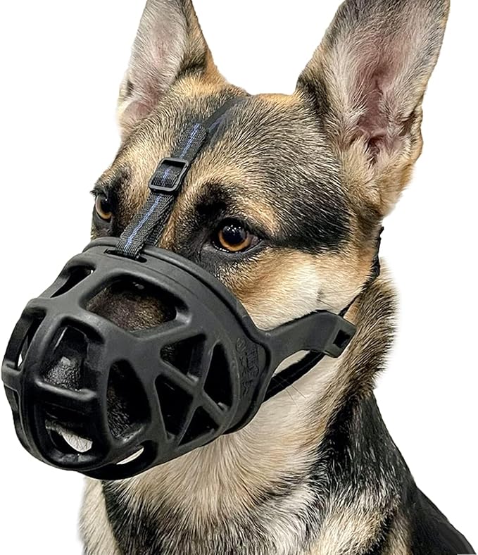 BARKLESS Dog Muzzle, Basket Muzzle for Biting, Chewing and Scavenging, Humane Cage Mouth Cover, Perfect for Grooming and Training Small Aggressive Reactive Dogs (S, Black)