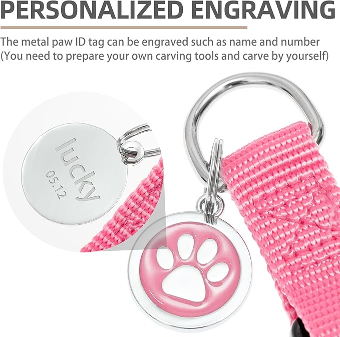 PUPTECK No Pull Dog Harness Soft Adjustable Basic Nylon Step in Puppy Vest Outdoor Walking with ID Tag Medium