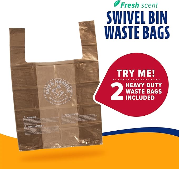 Arm & Hammer Pooper Scooper for Extra Large Dogs Heavy Duty, Outside Yard Dog Poop Scoop Pet Waste Clean Up with Bag Attachment - 2 Waste Bags Included