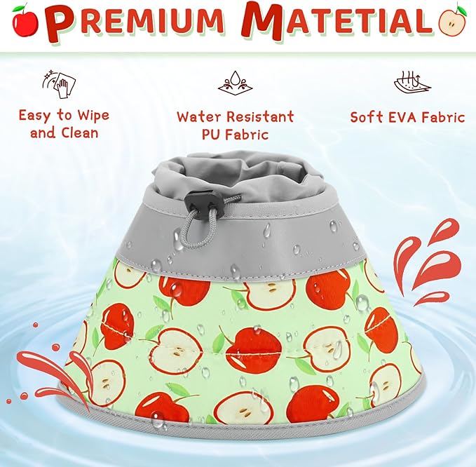 Cat Cone Collar Soft to Stop Licking, Adjustable, Foldable Lightweight Kitten Cones After Surgery Recovery for Cats & Kittens, Cat Cone Alternative (AppleRed, L)