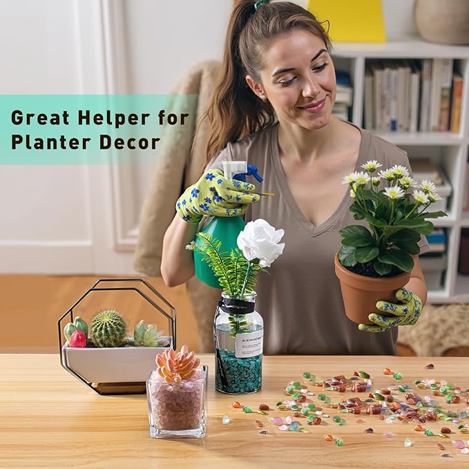 Colorful Agate Crushed Stone Crystal Chips Bulk Irregular Shaped Aquarium Decor Rocks Gravel Pebbles Stones Polished Tumbled for Crafts|Fish Turtle Tank|Home Decoration - 0.88 Lbs