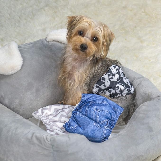 CuteBone Dog Belly Bands for Male Dogs Wraps Washable Doggie Diapers DM06S