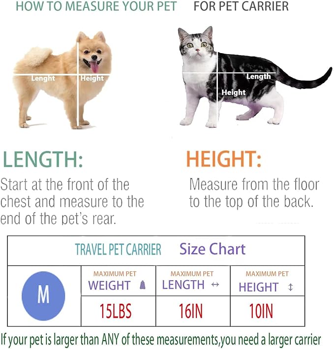 Cat Carrier Dog Carrier Pet Carrier Cat Bags for Small Medium Cats Dogs Puppies of 15 Lbs,of Airline Approved Small Dog Bag Soft Sided,Collapsible Travel Puppy Carrier (Medium, Pink)