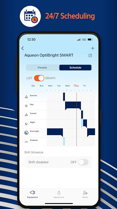 Coralife Fish Tank Aquarium Seascape WiFi/Bluetooth Smart LED Light Fixture, 18-24"