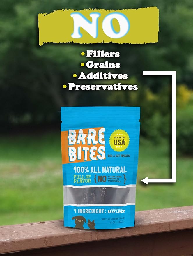 100% All Natural Dehydrated Beef Liver Dog and Cat Treats (6 Ounce Bag) (6 Ounce Bag)