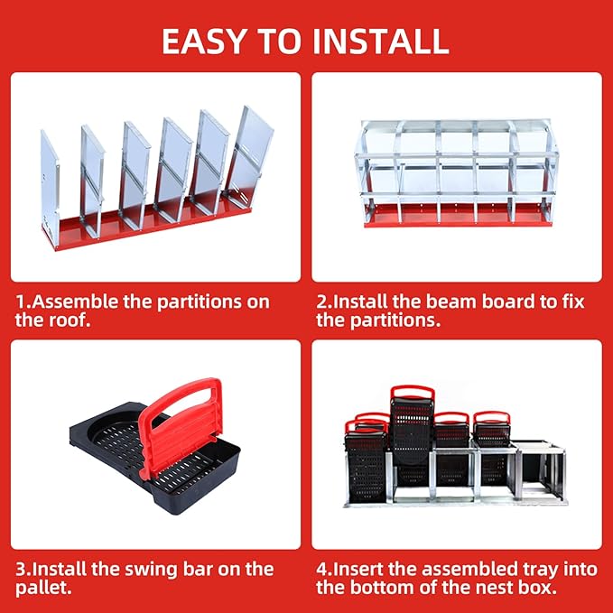 Chicken Nesting Box, 10 Hole 2 Layer Hen Nest Box, Roll Away Eggs Laying Boxes,Cleanable Pull Out Hen Roosting Boxes