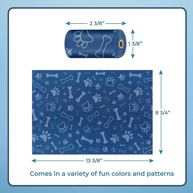 Best Pet Supplies Dog Poop Bags for Waste (150 Bags) Refuse Cleanup, Doggy Roll Replacements for Outdoor Puppy Walking and Travel, Leak Proof and Tear Resistant, Thick Plastic - Assorted Colors