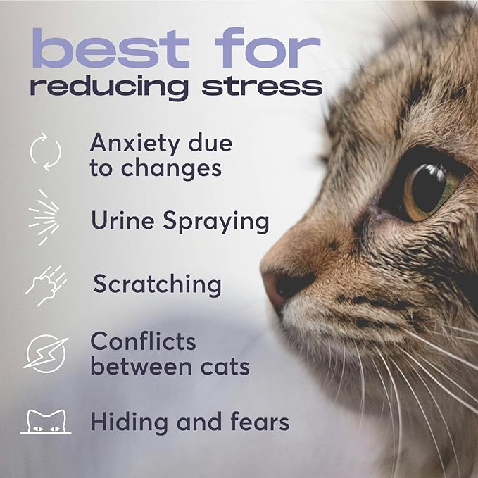 Cat Calming Diffuser Refills – Long-Lasting 30-Day Formula with Pheromones for Stress Relief, Relaxation, and Anxiety Reduction in Cats Easy to Use – (3 Diffusers + 3 Refills)