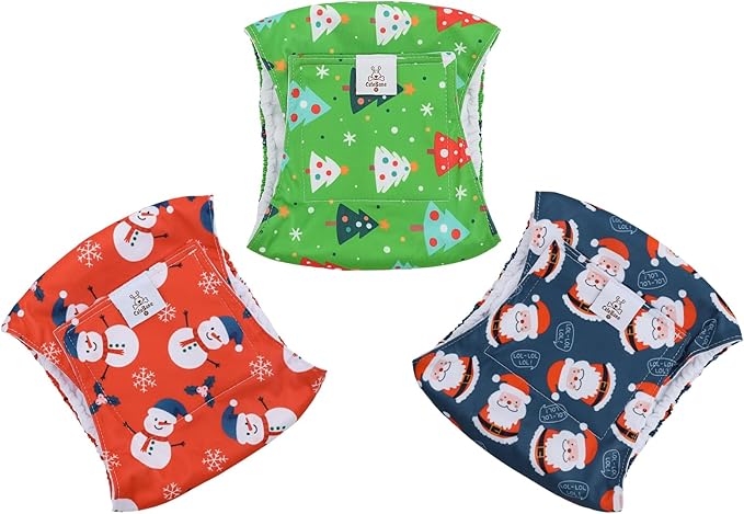 CuteBone Dog Diapers Male Belly Bands 3 Pack for Male Dogs Reusable Puppy Wraps DM62XS