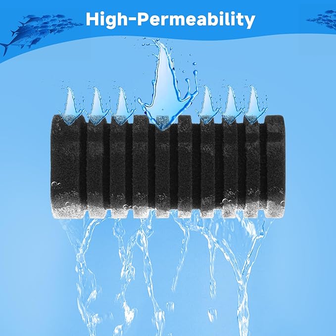 AQQA 4 Pack Aquarium Sponge Filter Replacement for AQ016-S