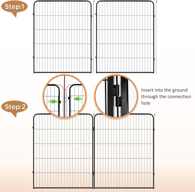 BestPet Dog Playpen Indoor 40 inch 4 Panels Metal Dog Pen Pet Dog Fence Outdoor Exercise Pen with Doors,Pet Puppy Playpen for RV Camping Yard, Black